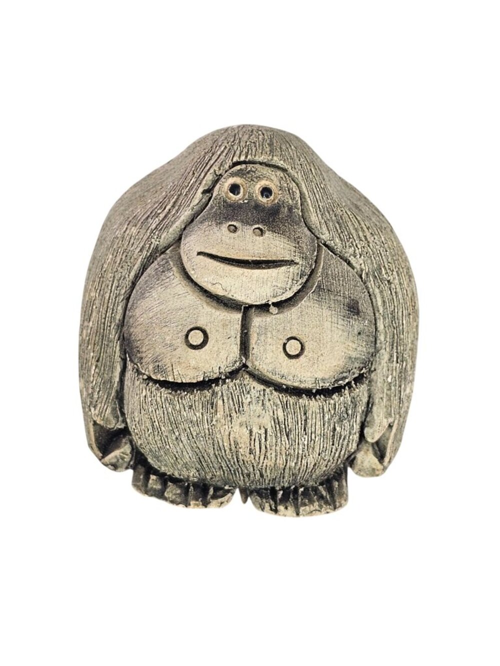 Vintage Artesania Rinconada Gorilla White Clay Figurine Monkey 2.5" Collectible